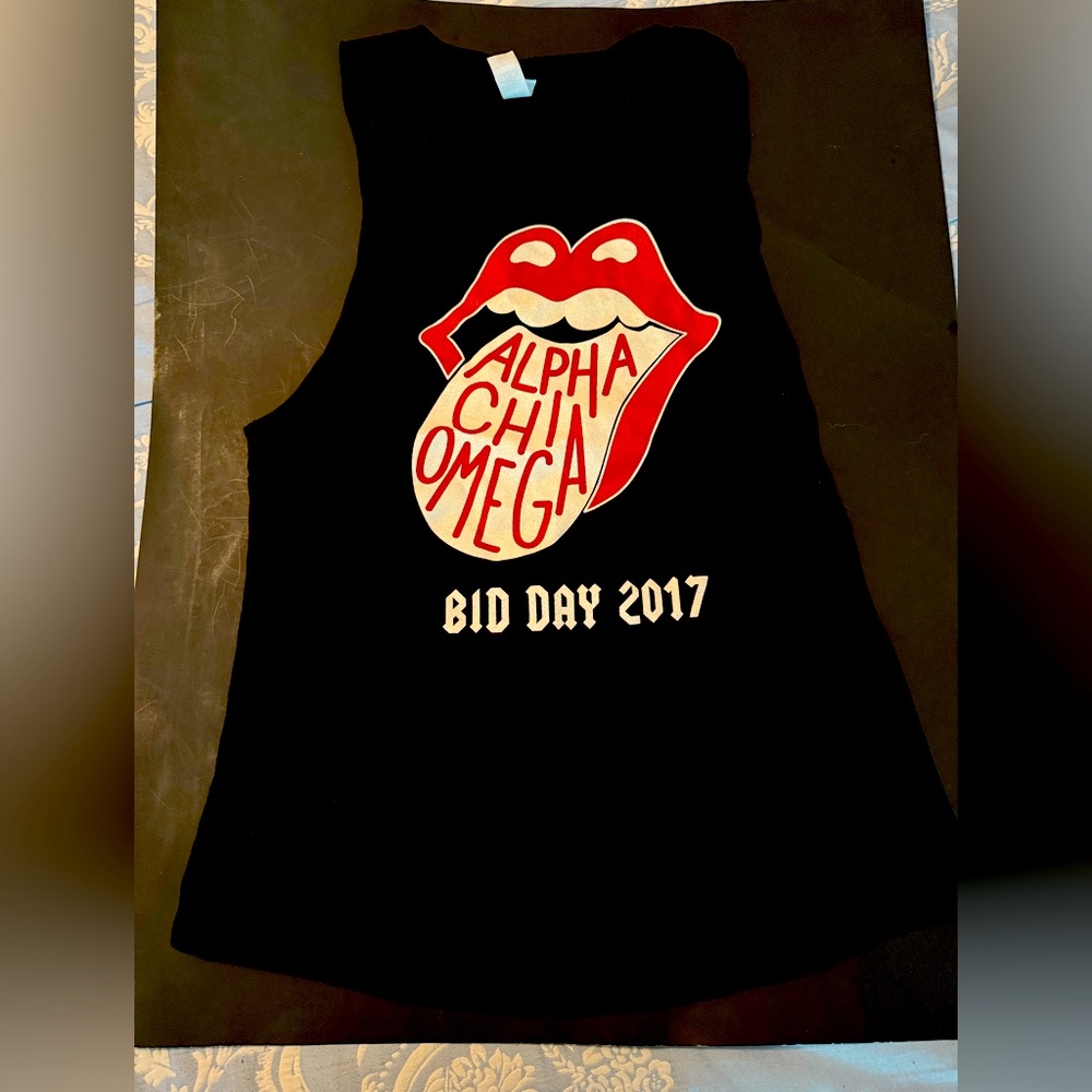 Alpha Chi Omega Black Muscle T size M